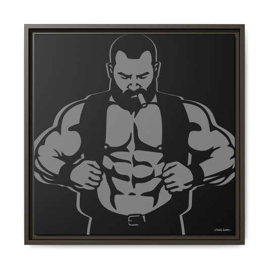 Leather Vest, Giclee Print on Matte Canvas, Framed (Multi-color)
