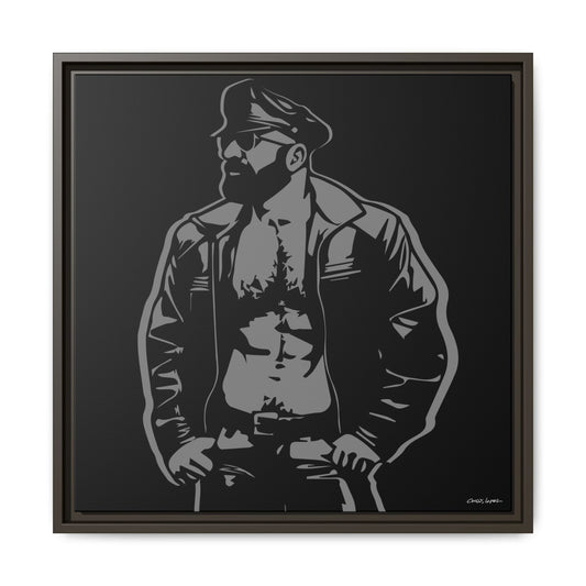Leather Dad, Giclee Print on Matte Canvas, Framed (Multi-color)