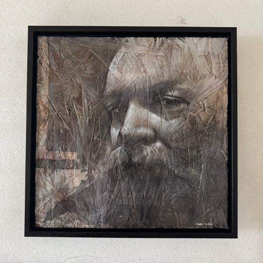 Self Portrait 3, Mixed Media on OSB Panel, 12x12" (Copy)