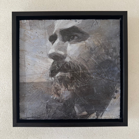 Presence 2, Mixed Media on OSB Panel, 8x8"