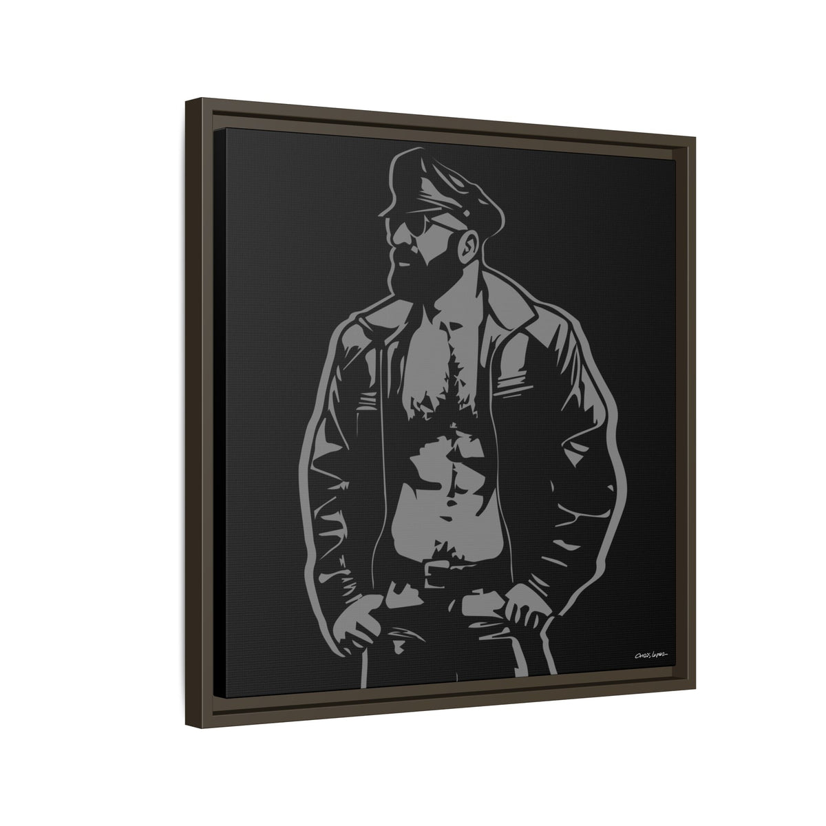 Leather Dad, Giclee Print on Matte Canvas, Framed (Multi-color)