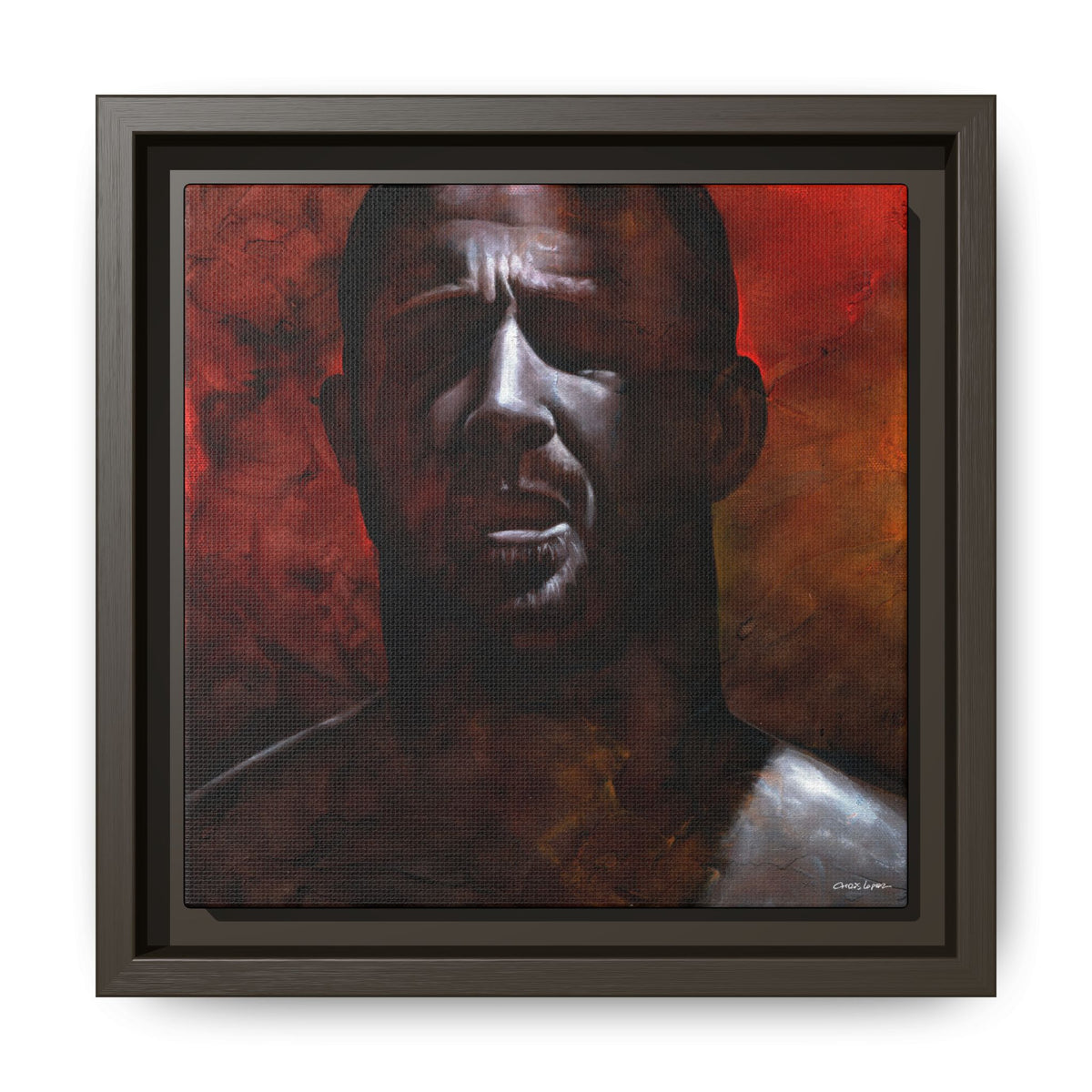 In the Darkness, Matte Canvas, Framed (Multi-color)