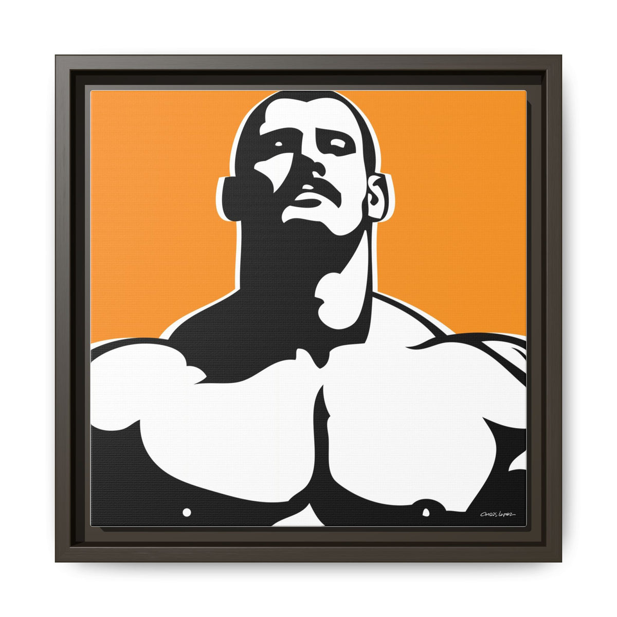 Stache, Giclee Print on Matte Canvas, Framed (Multi-color)
