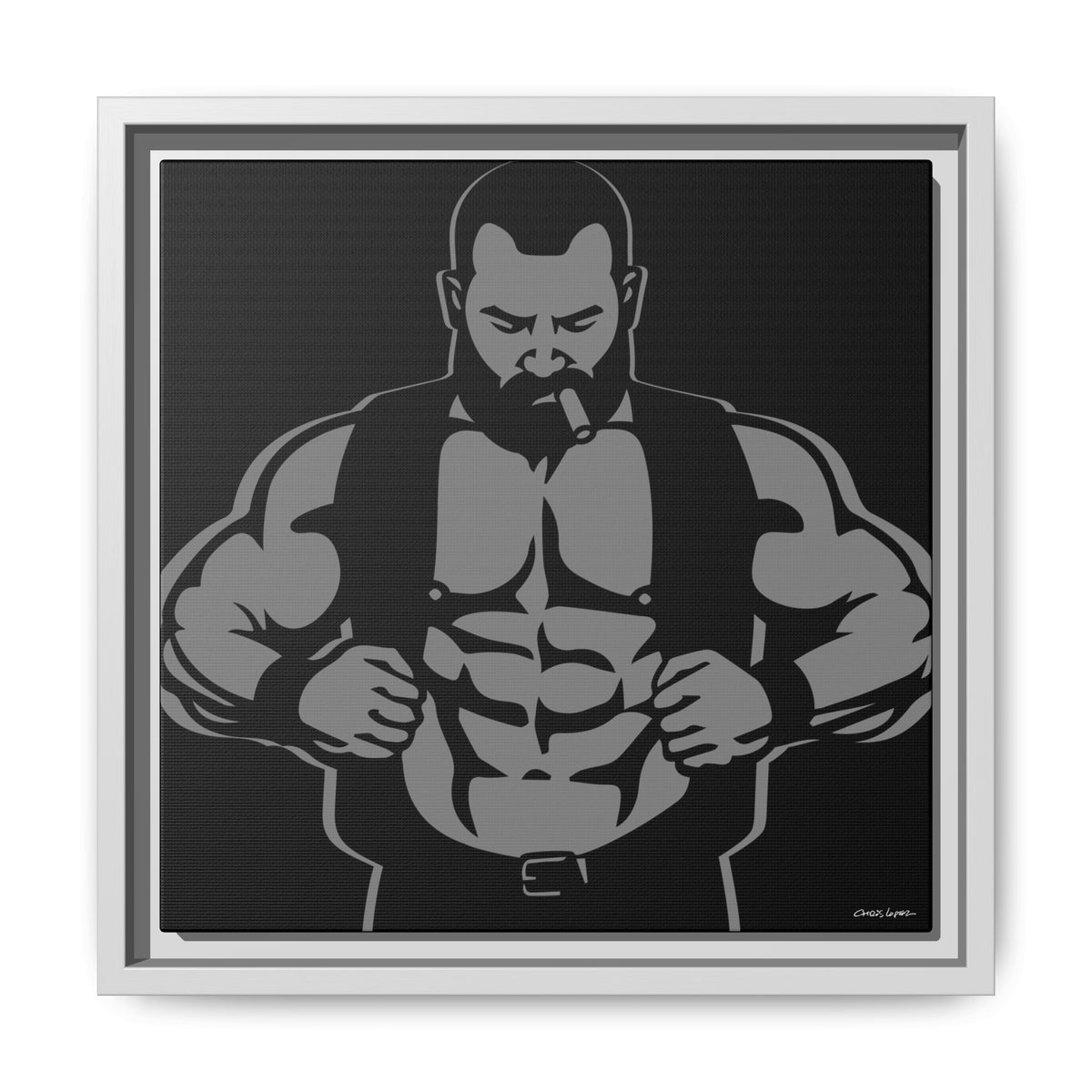 Leather Vest, Giclee Print on Matte Canvas, Framed (Multi-color)