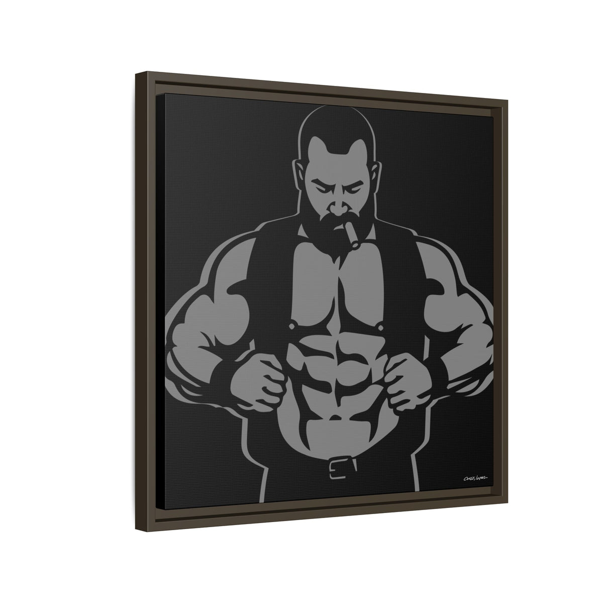 Leather Vest, Giclee Print on Matte Canvas, Framed (Multi-color)