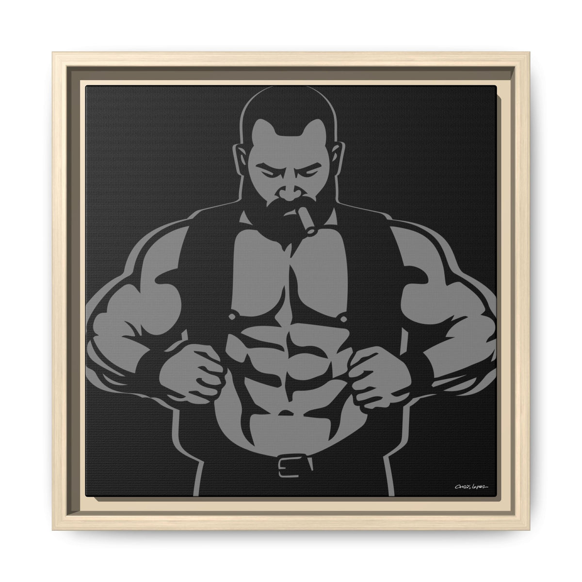 Leather Vest, Giclee Print on Matte Canvas, Framed (Multi-color)