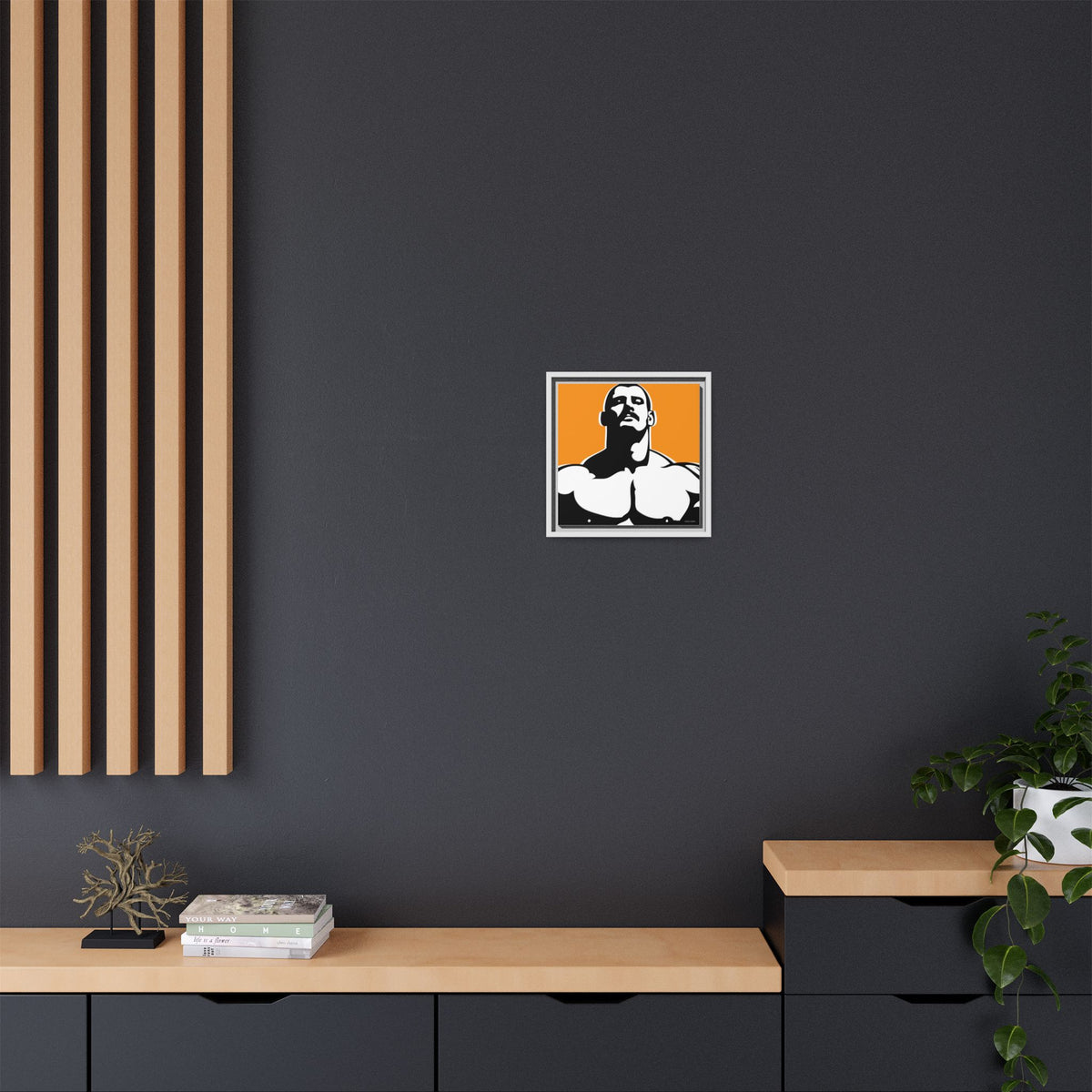 Stache, Giclee Print on Matte Canvas, Framed (Multi-color)
