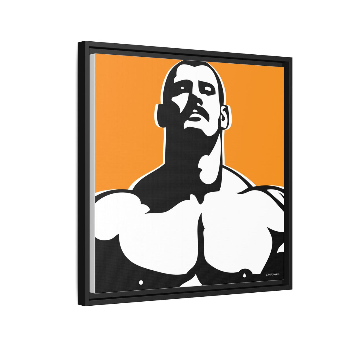 Stache, Giclee Print on Matte Canvas, Framed (Multi-color)
