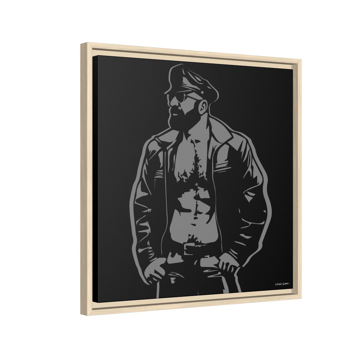 Leather Dad, Giclee Print on Matte Canvas, Framed (Multi-color)