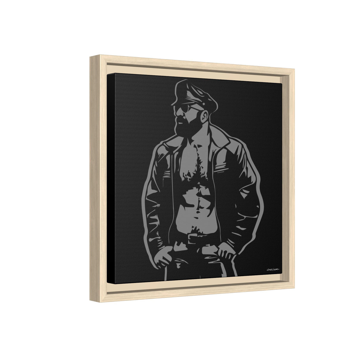 Leather Dad, Giclee Print on Matte Canvas, Framed (Multi-color)