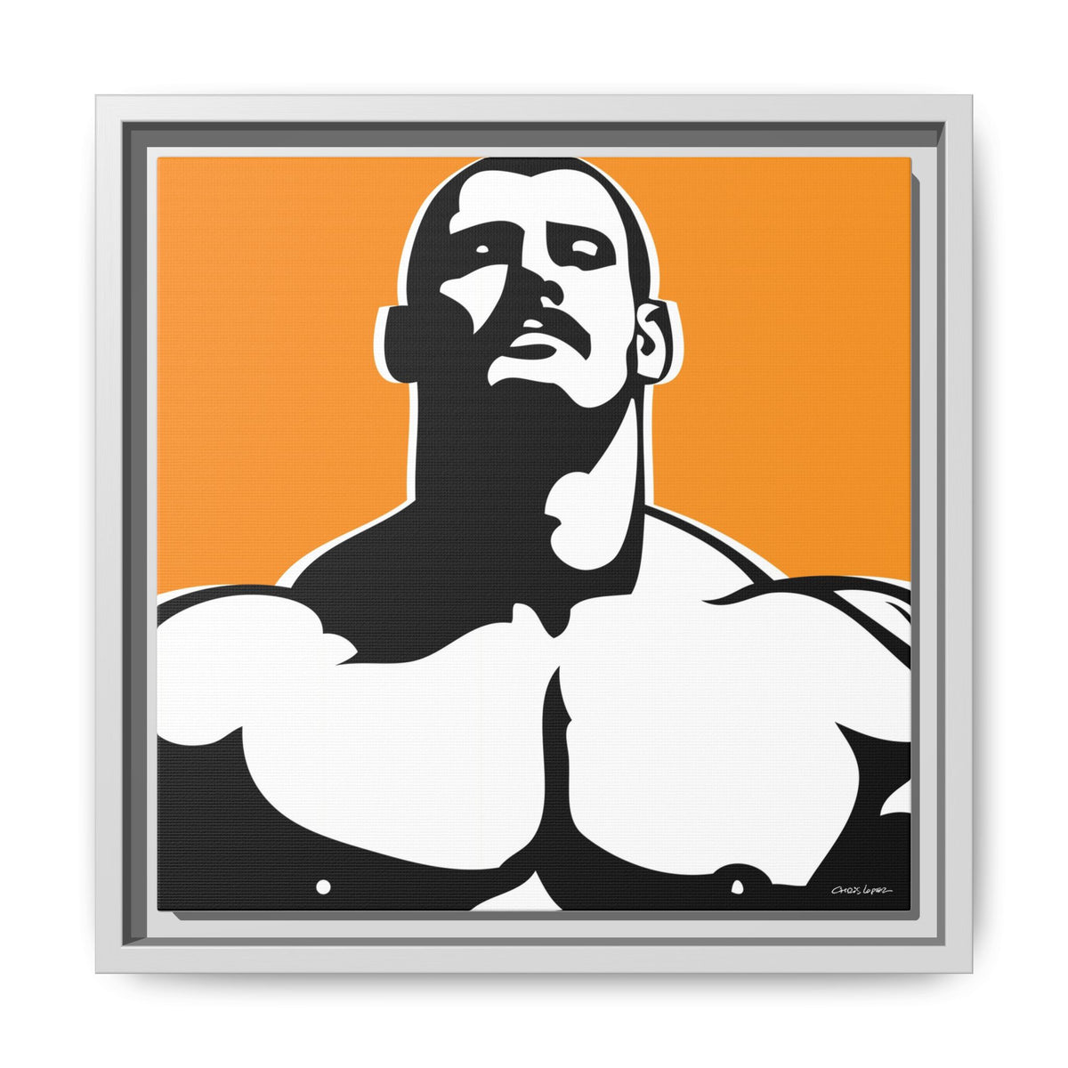 Stache, Giclee Print on Matte Canvas, Framed (Multi-color)
