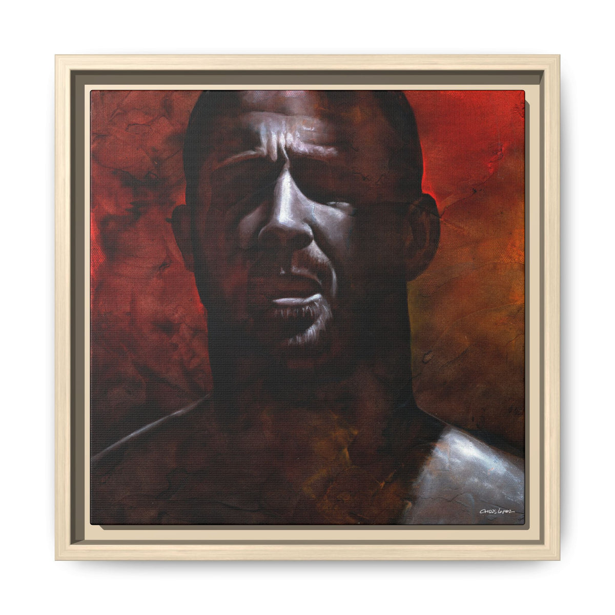 In the Darkness, Matte Canvas, Framed (Multi-color)