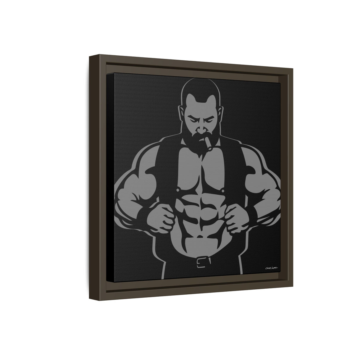 Leather Vest, Giclee Print on Matte Canvas, Framed (Multi-color)