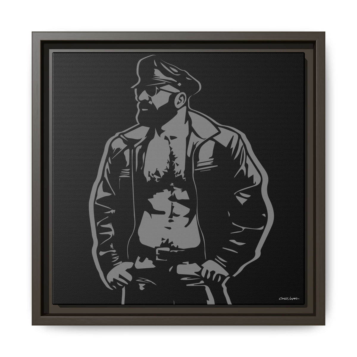Leather Dad, Giclee Print on Matte Canvas, Framed (Multi-color)