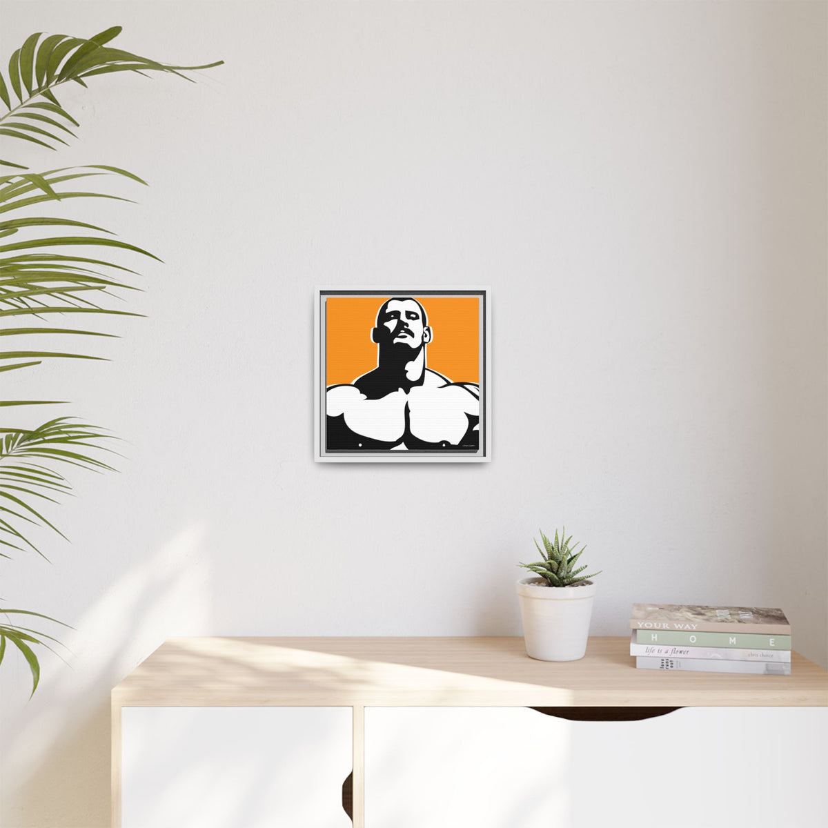 Stache, Giclee Print on Matte Canvas, Framed (Multi-color)