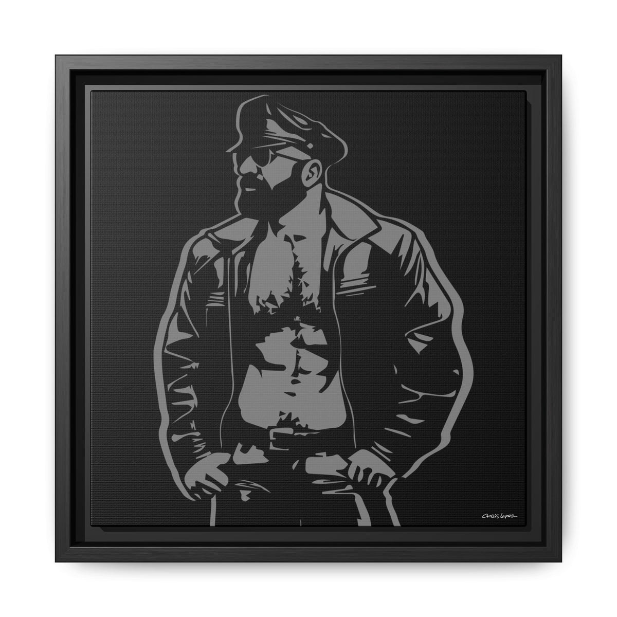 Leather Dad, Giclee Print on Matte Canvas, Framed (Multi-color)