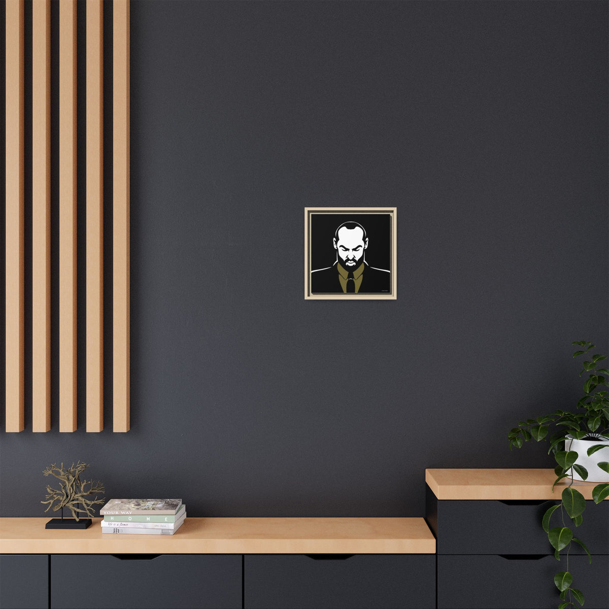 Suit, Giclee Print on Matte Canvas, Framed (Multi-color)