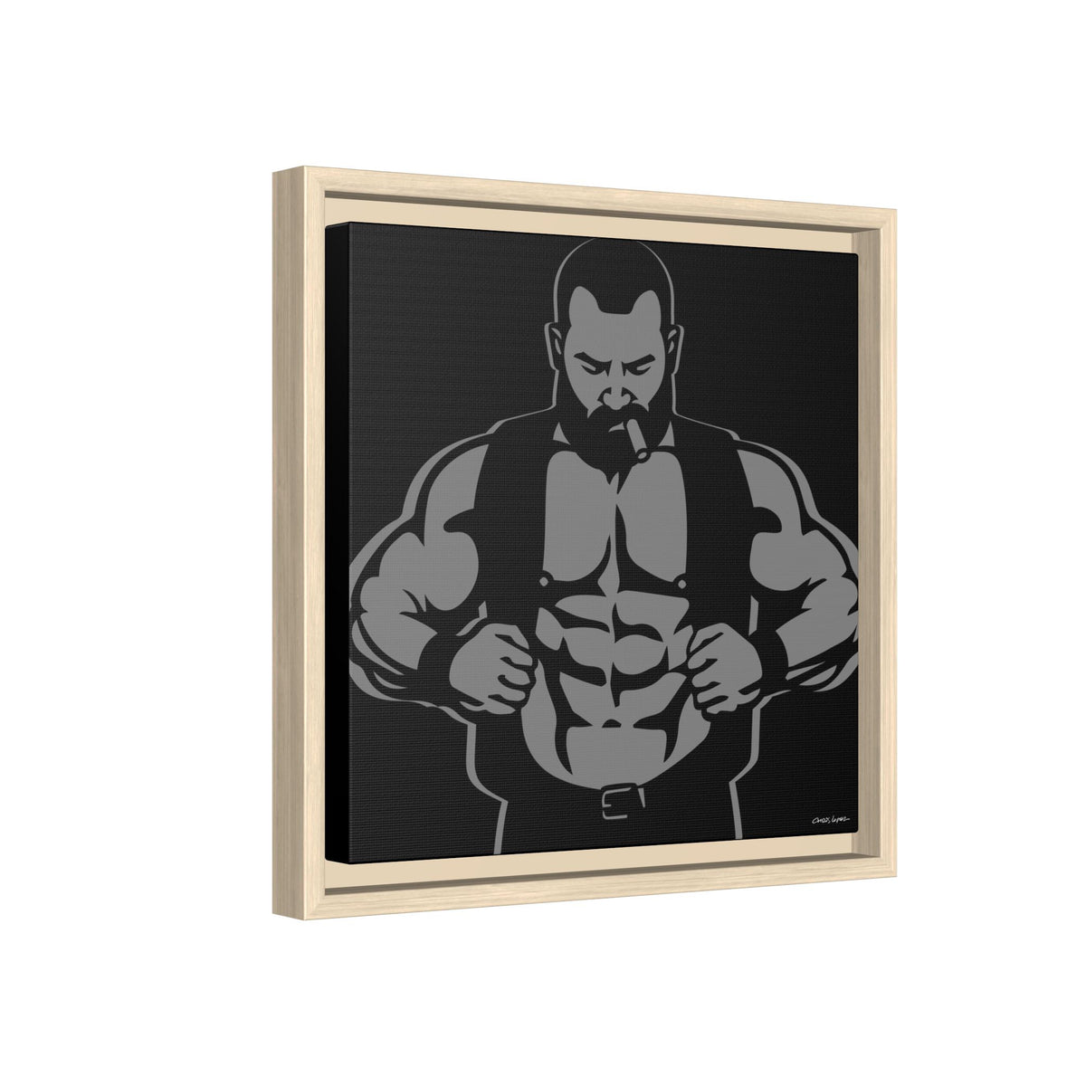 Leather Vest, Giclee Print on Matte Canvas, Framed (Multi-color)