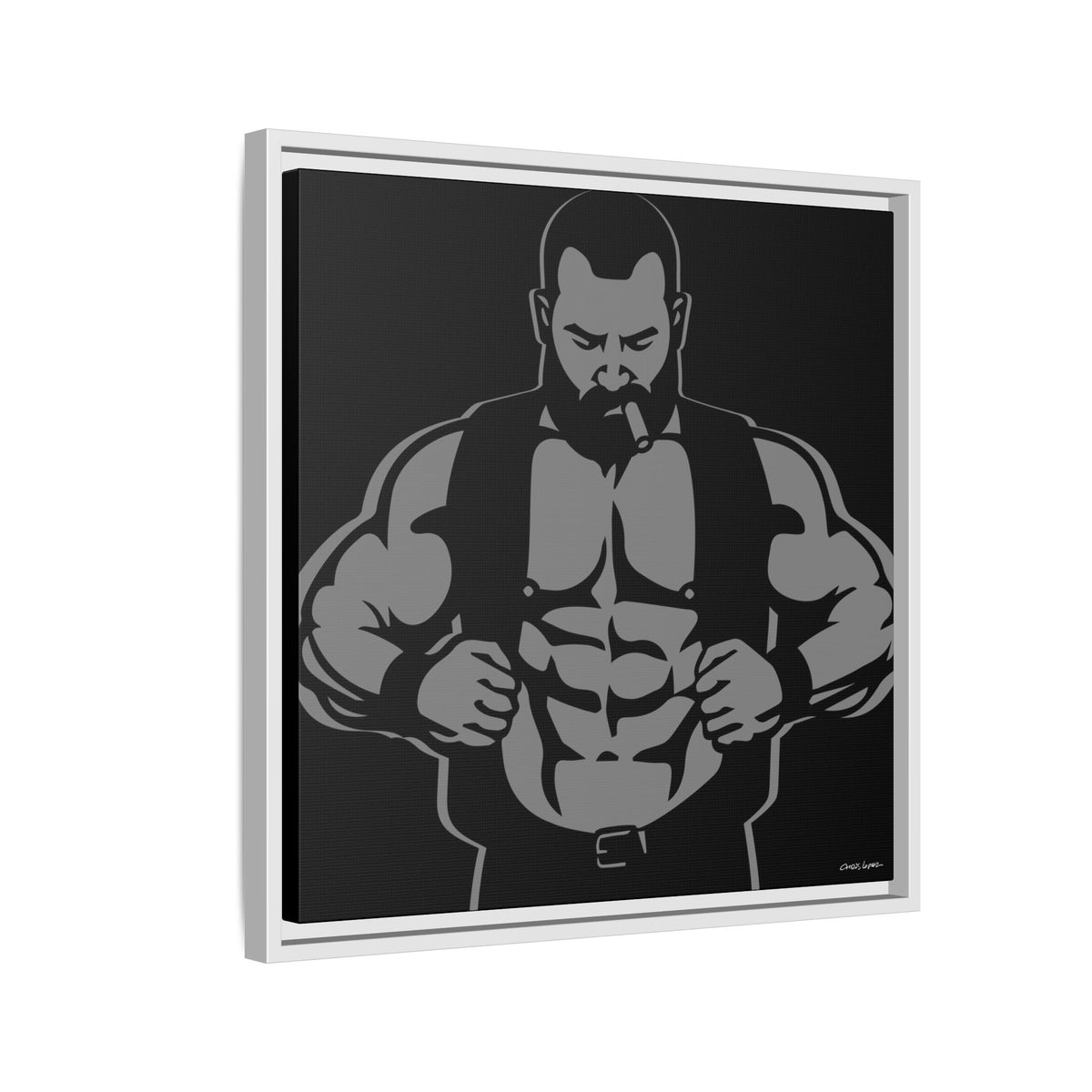 Leather Vest, Giclee Print on Matte Canvas, Framed (Multi-color)