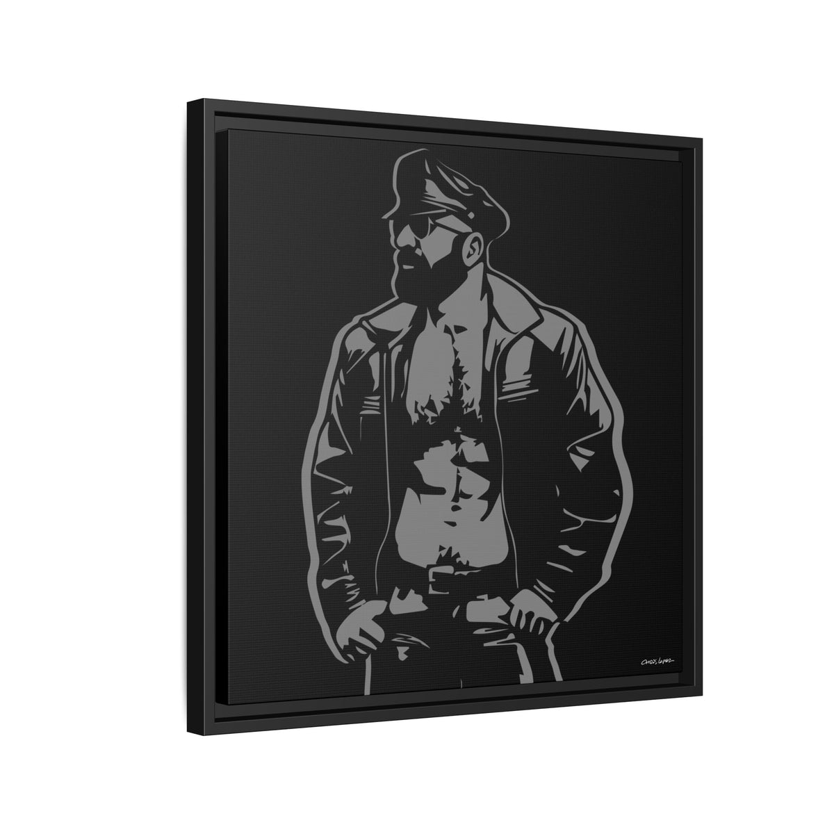 Leather Dad, Giclee Print on Matte Canvas, Framed (Multi-color)