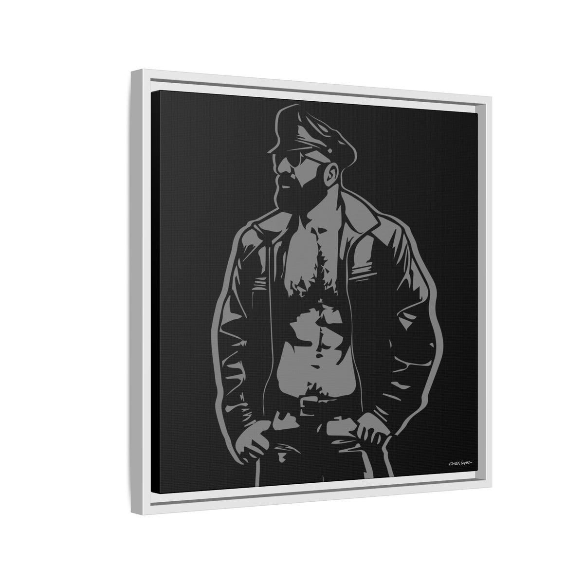Leather Dad, Giclee Print on Matte Canvas, Framed (Multi-color)