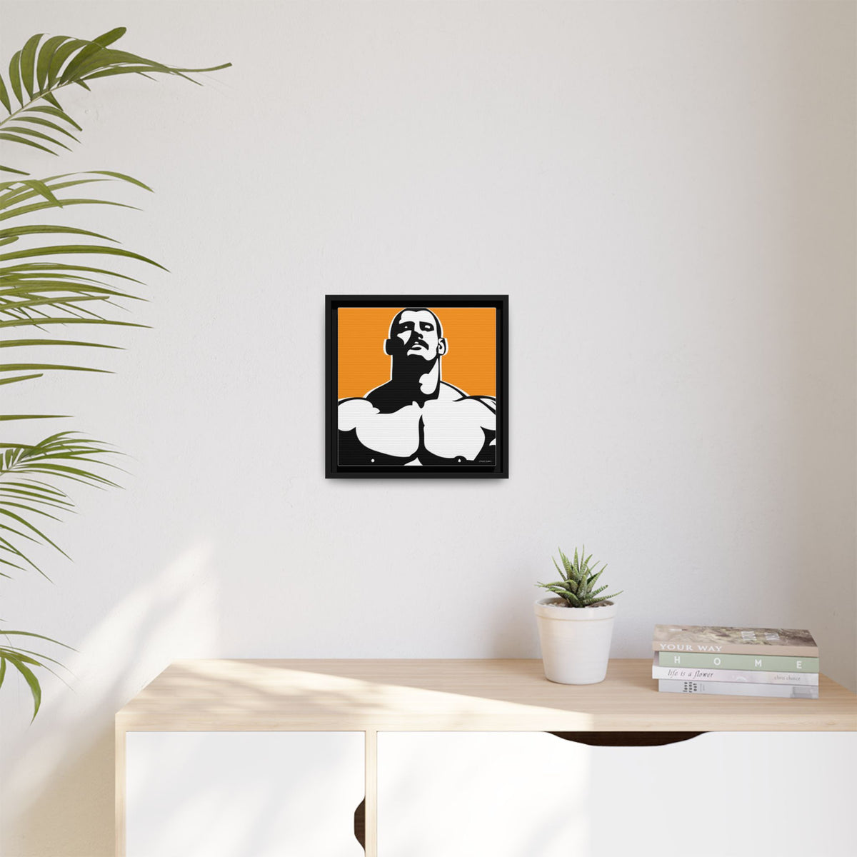 Stache, Giclee Print on Matte Canvas, Framed (Multi-color)
