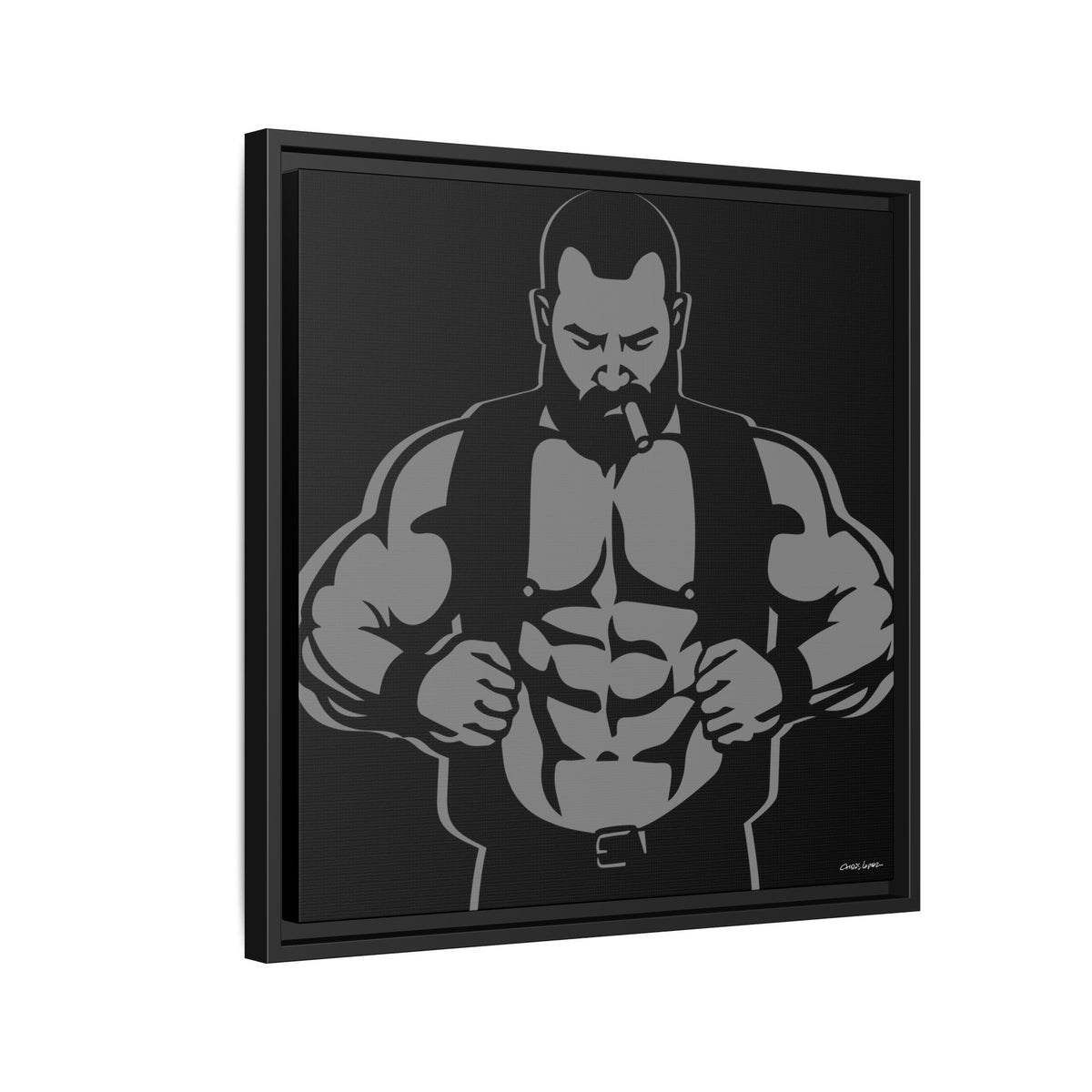 Leather Vest, Giclee Print on Matte Canvas, Framed (Multi-color)