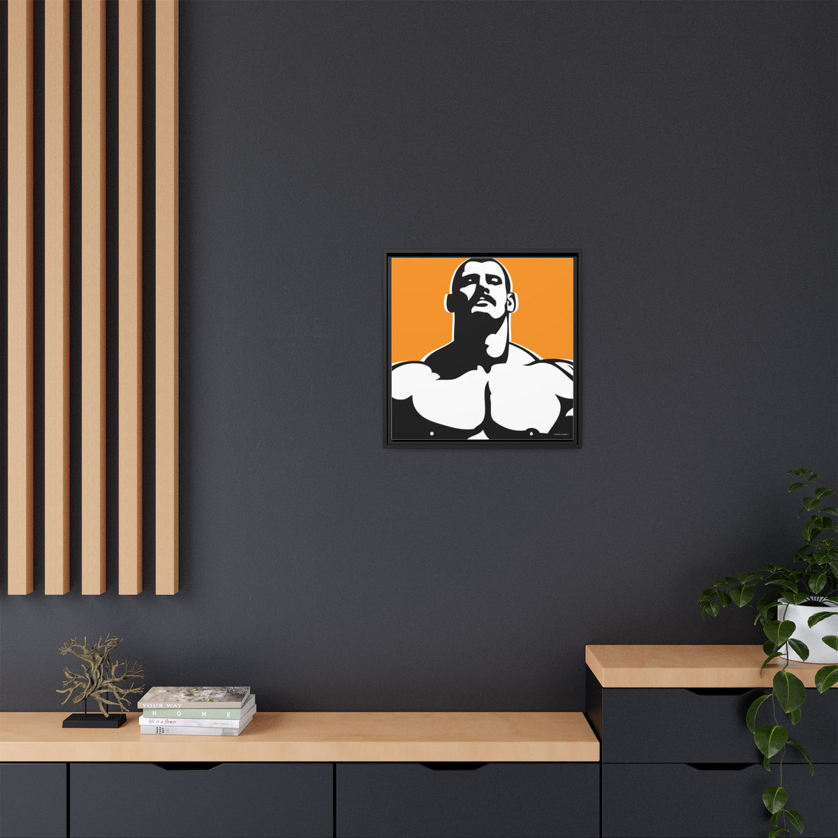 Stache, Giclee Print on Matte Canvas, Framed (Multi-color)
