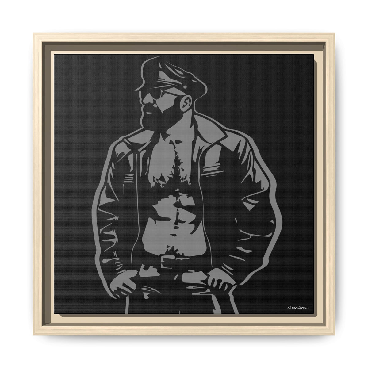 Leather Dad, Giclee Print on Matte Canvas, Framed (Multi-color)