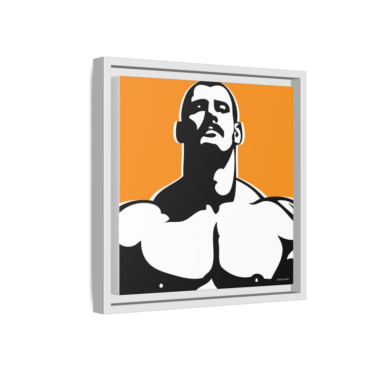 Stache, Giclee Print on Matte Canvas, Framed (Multi-color)