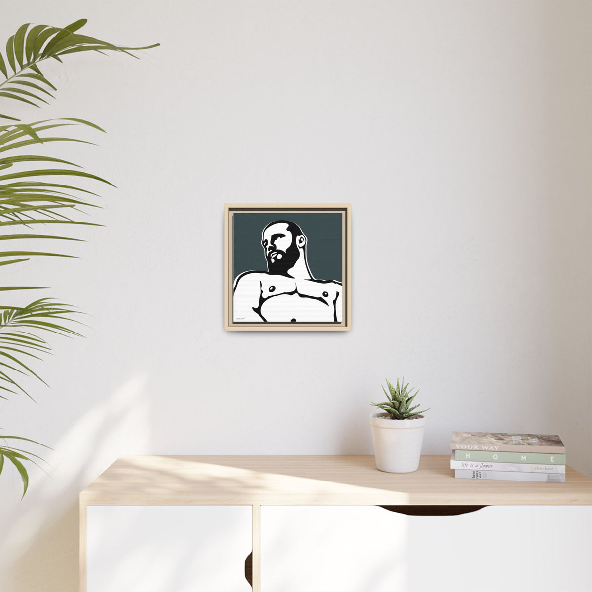 Bear, Giclee Print on Matte Canvas, Framed (Multi-color)