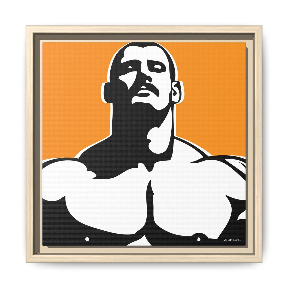 Stache, Giclee Print on Matte Canvas, Framed (Multi-color)