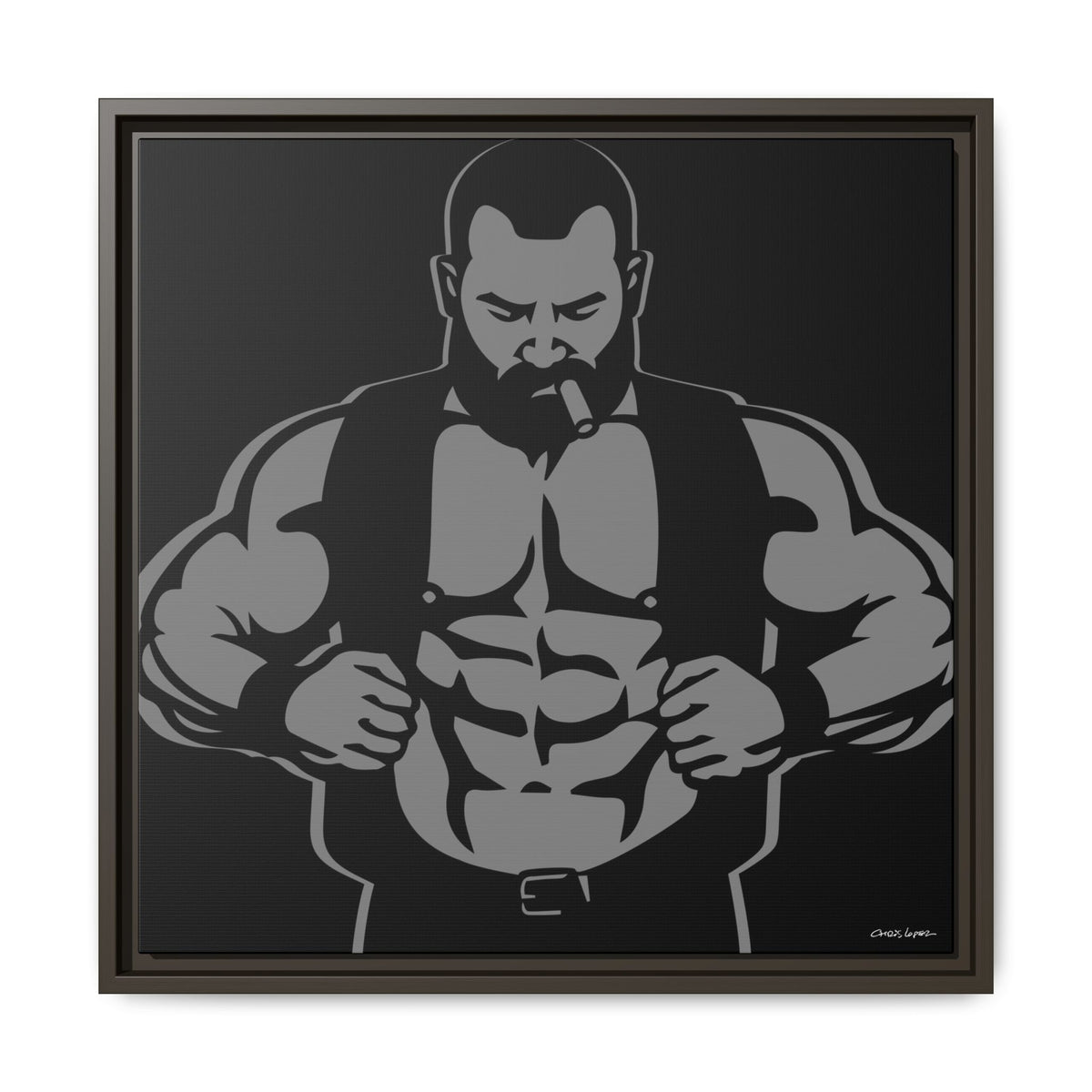 Leather Vest, Giclee Print on Matte Canvas, Framed (Multi-color)