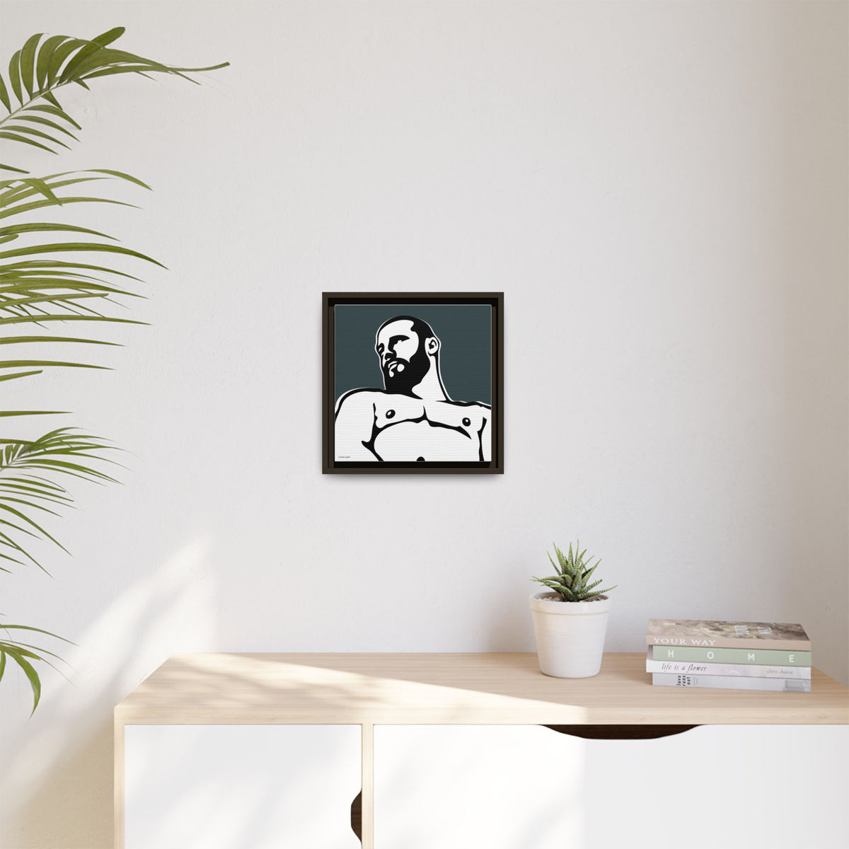 Bear, Giclee Print on Matte Canvas, Framed (Multi-color)