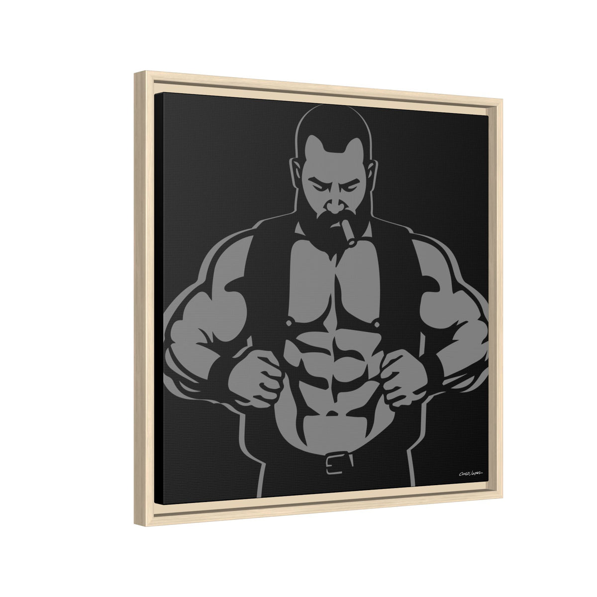 Leather Vest, Giclee Print on Matte Canvas, Framed (Multi-color)