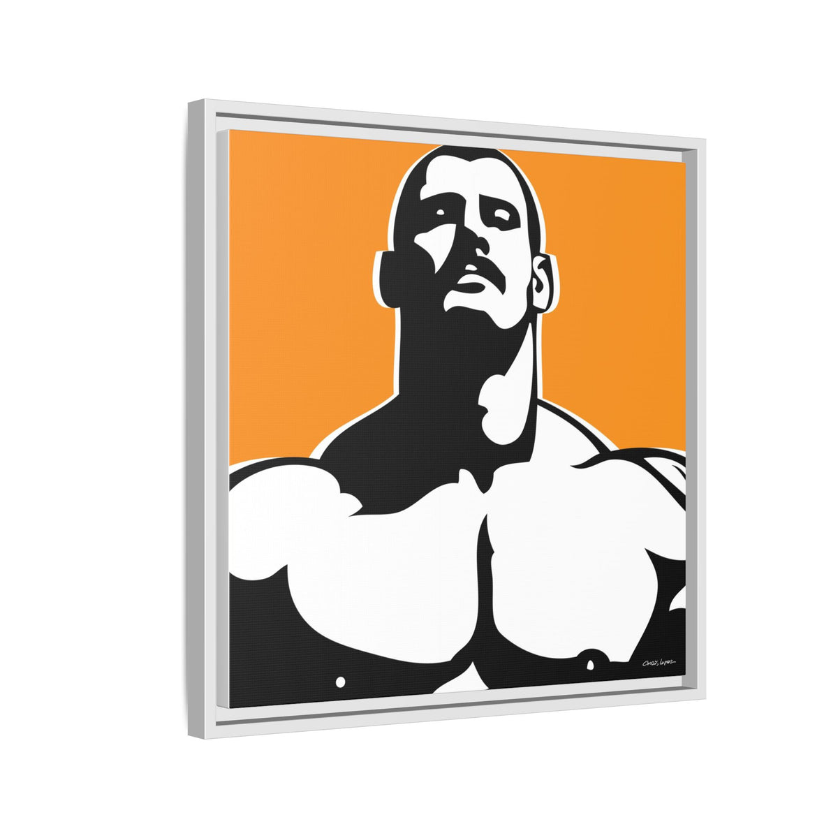 Stache, Giclee Print on Matte Canvas, Framed (Multi-color)