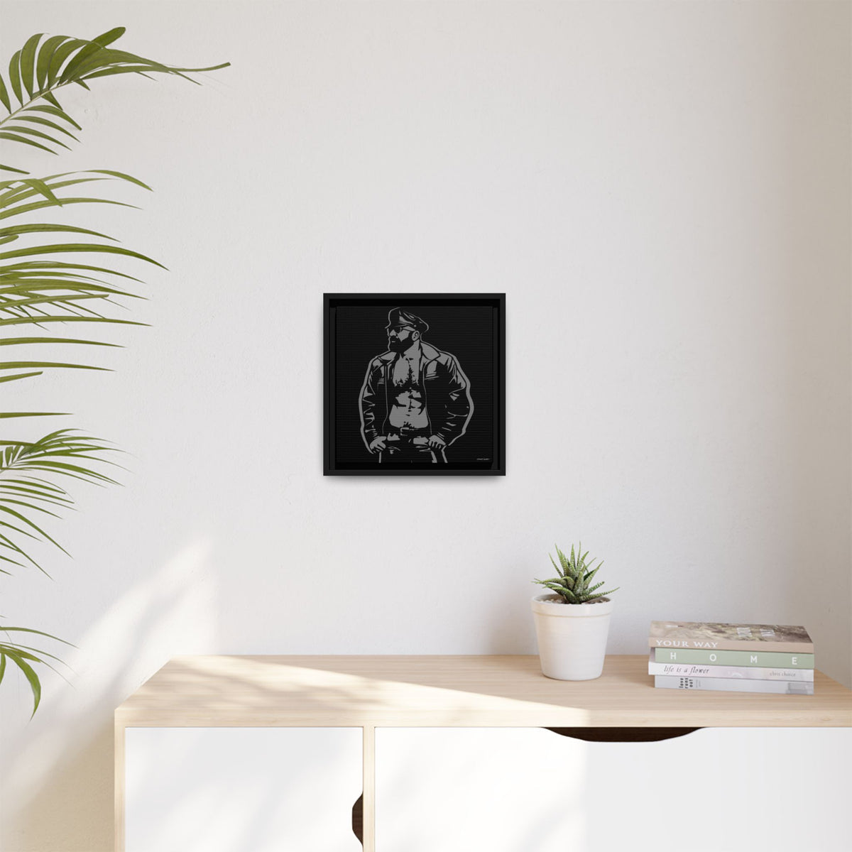 Leather Dad, Giclee Print on Matte Canvas, Framed (Multi-color)