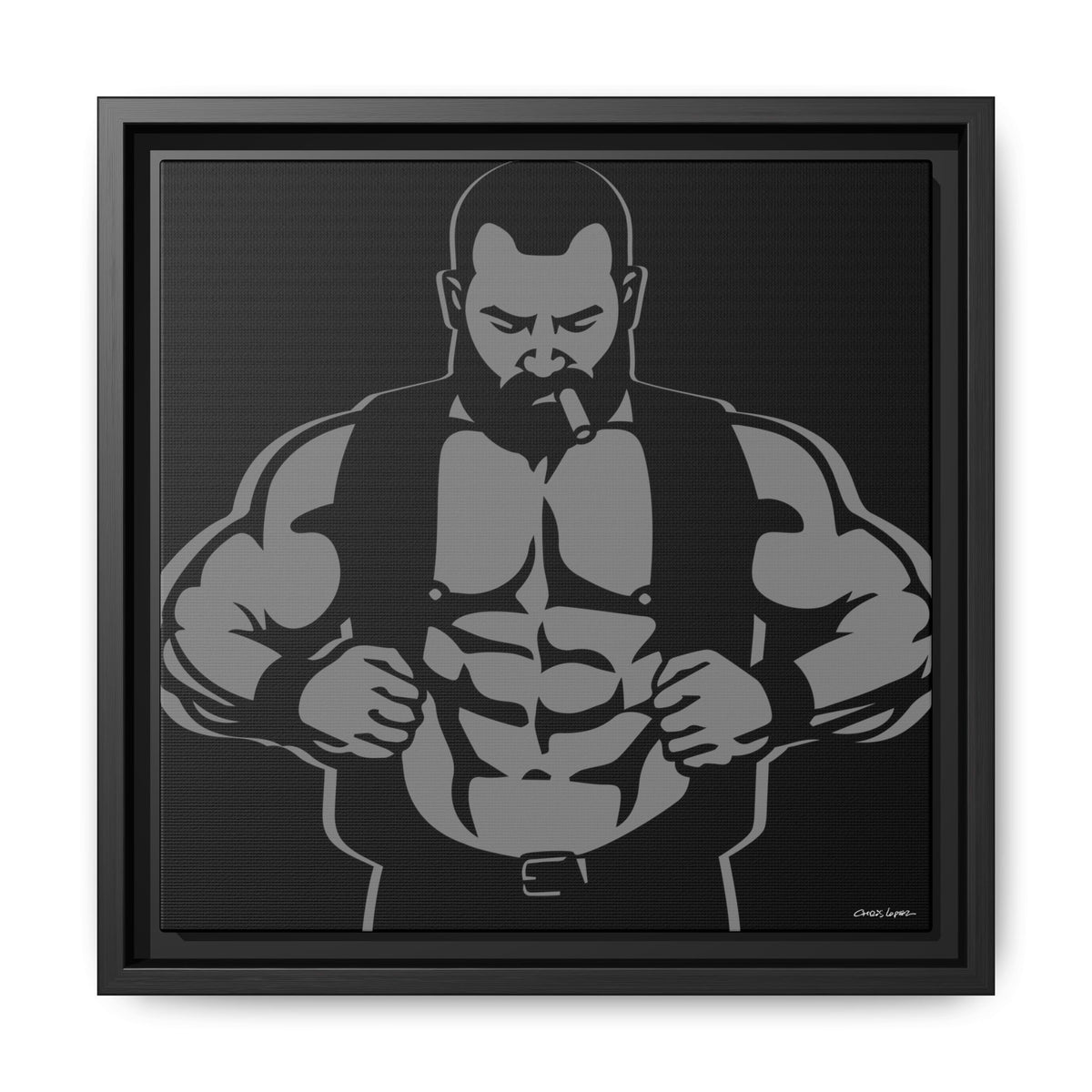 Leather Vest, Giclee Print on Matte Canvas, Framed (Multi-color)