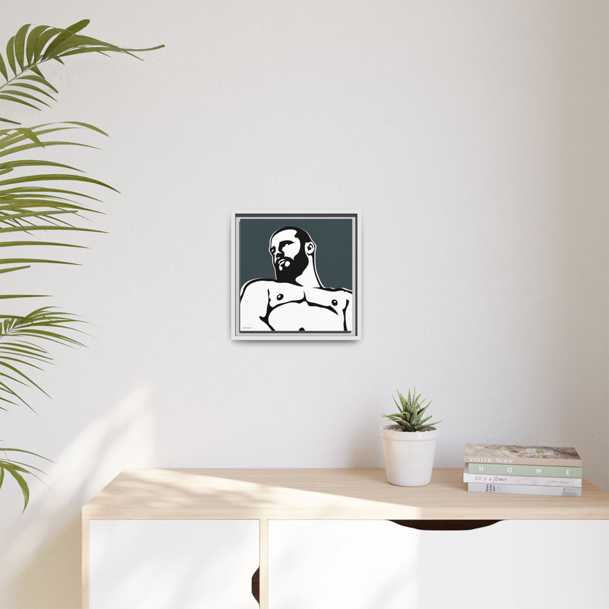 Bear, Giclee Print on Matte Canvas, Framed (Multi-color)