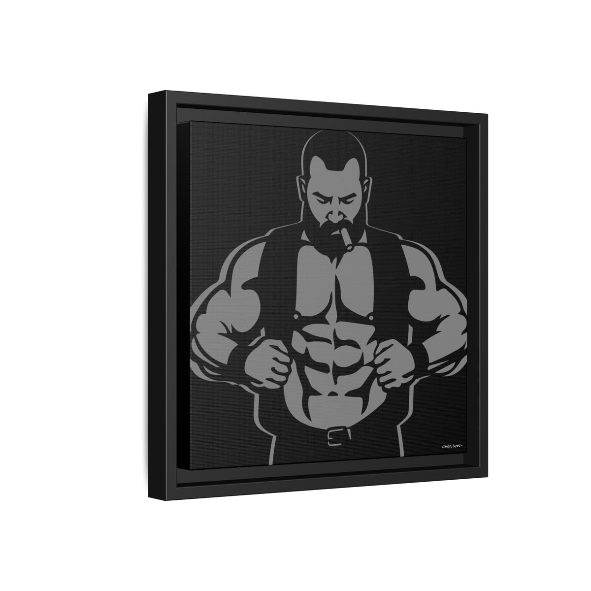 Leather Vest, Giclee Print on Matte Canvas, Framed (Multi-color)