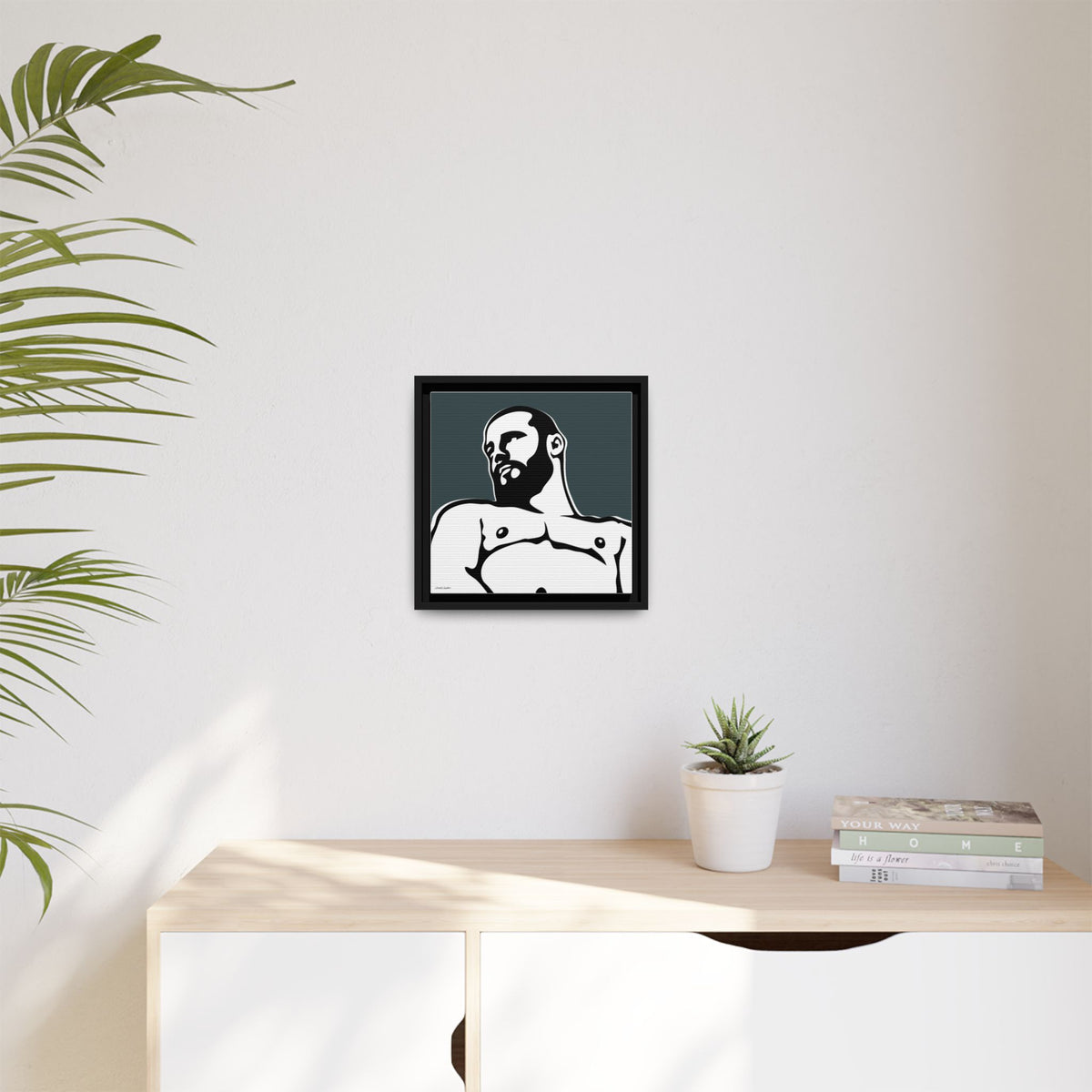 Bear, Giclee Print on Matte Canvas, Framed (Multi-color)
