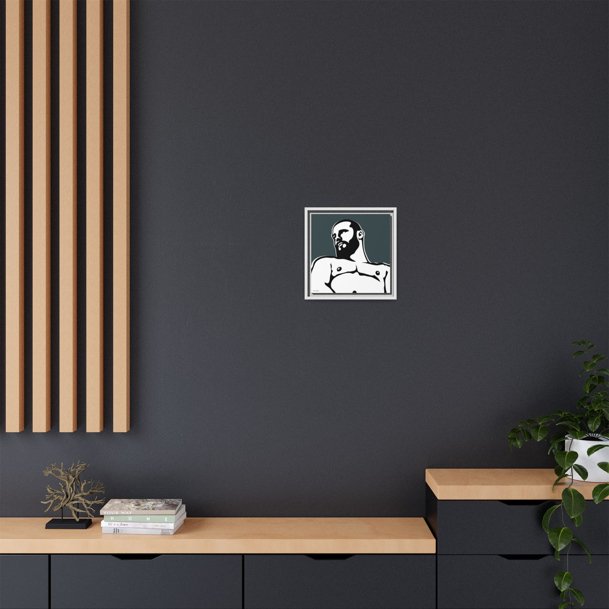 Bear, Giclee Print on Matte Canvas, Framed (Multi-color)
