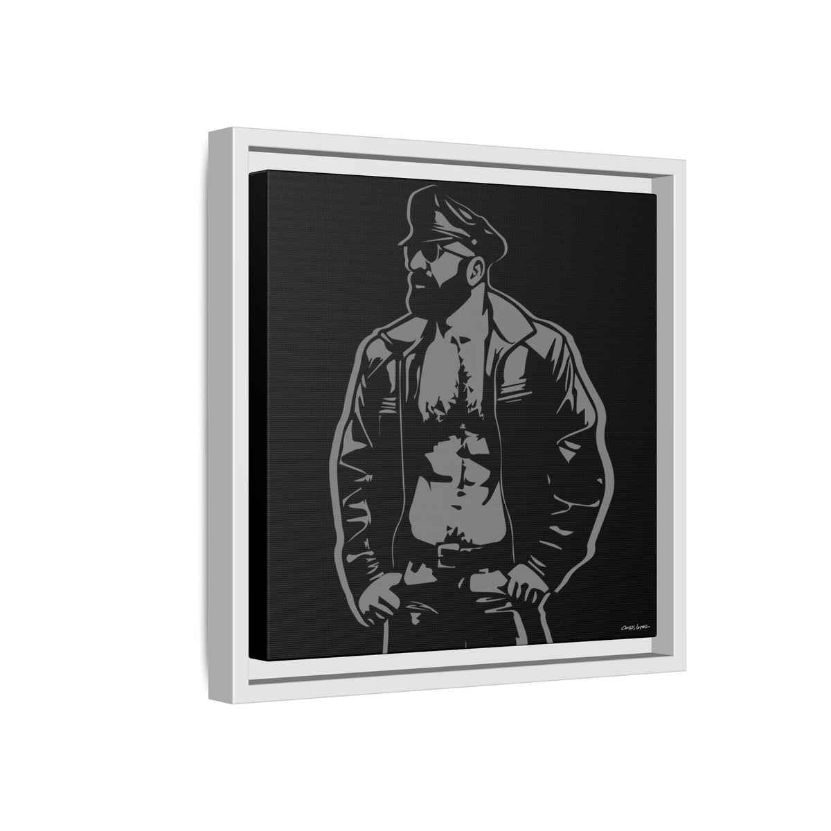 Leather Dad, Giclee Print on Matte Canvas, Framed (Multi-color)