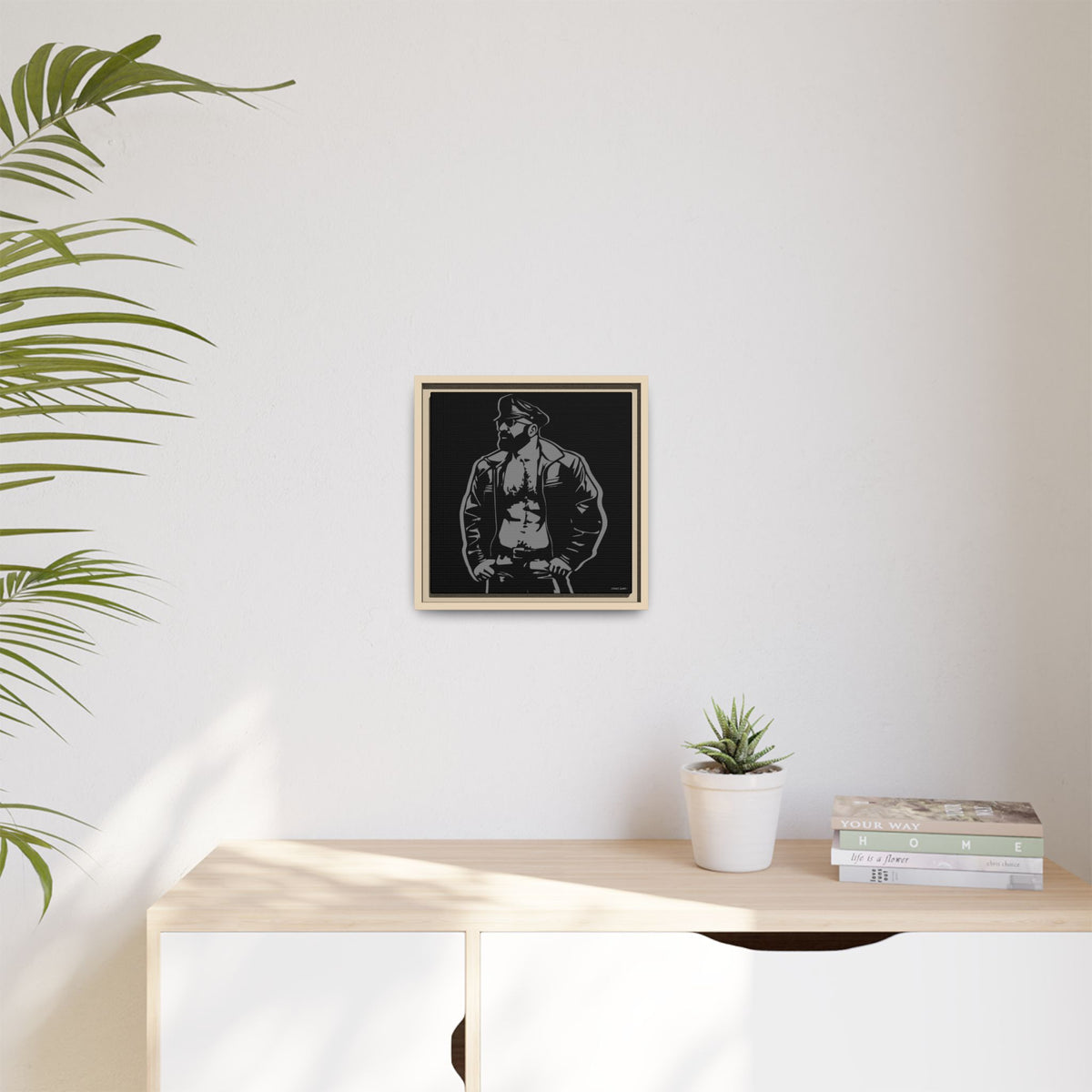 Leather Dad, Giclee Print on Matte Canvas, Framed (Multi-color)