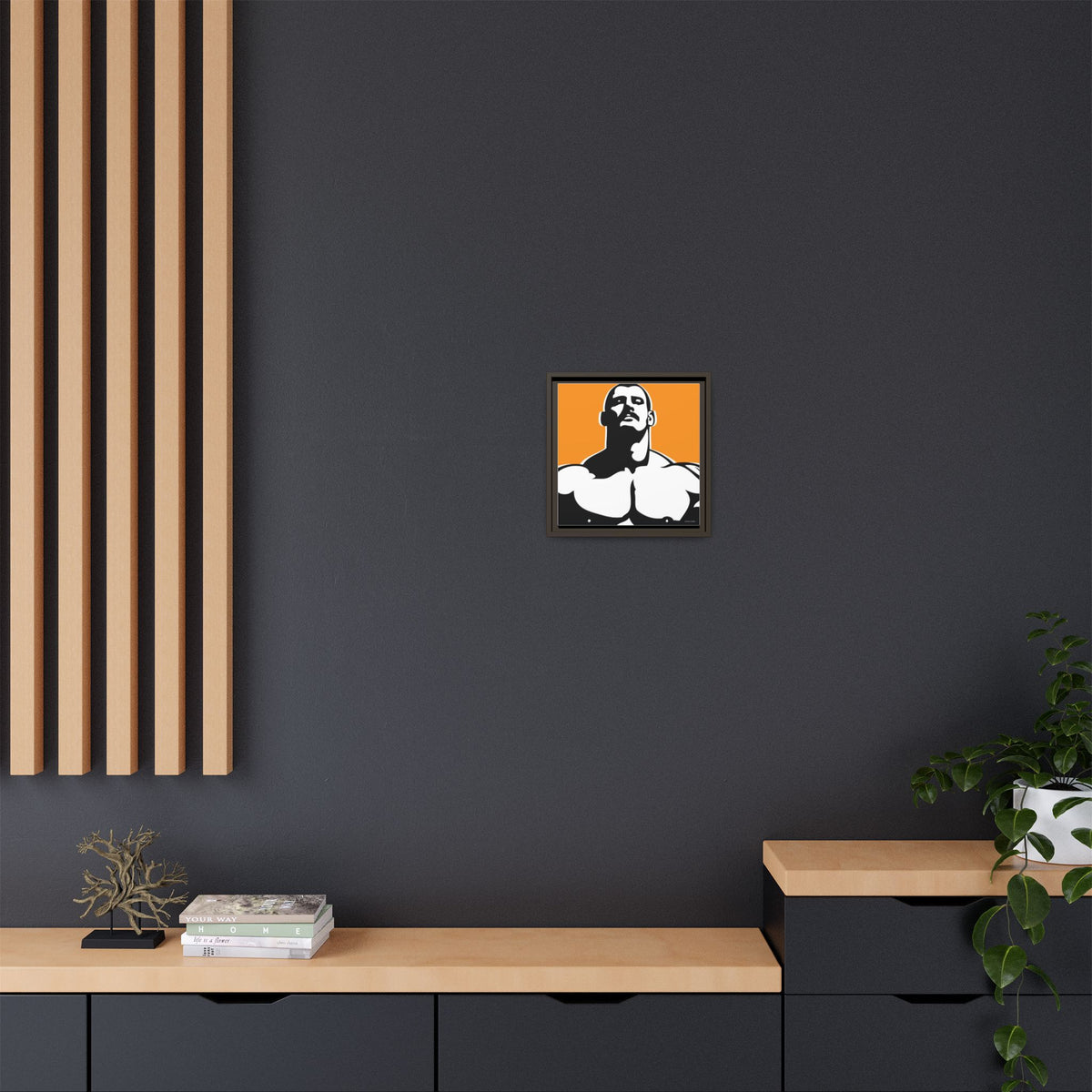 Stache, Giclee Print on Matte Canvas, Framed (Multi-color)