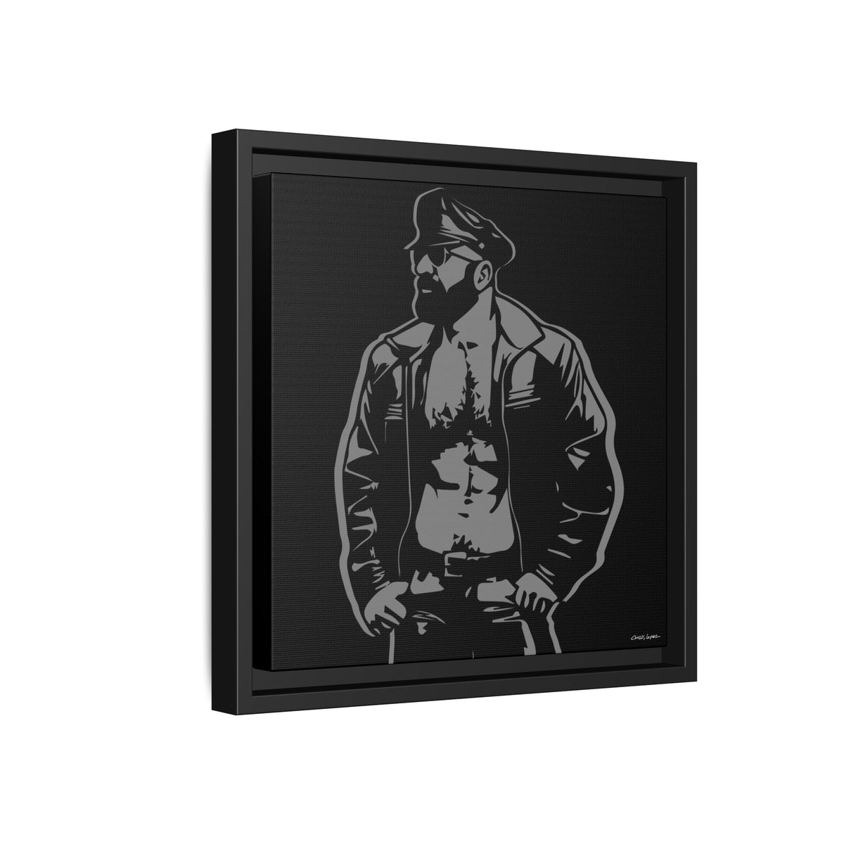 Leather Dad, Giclee Print on Matte Canvas, Framed (Multi-color)
