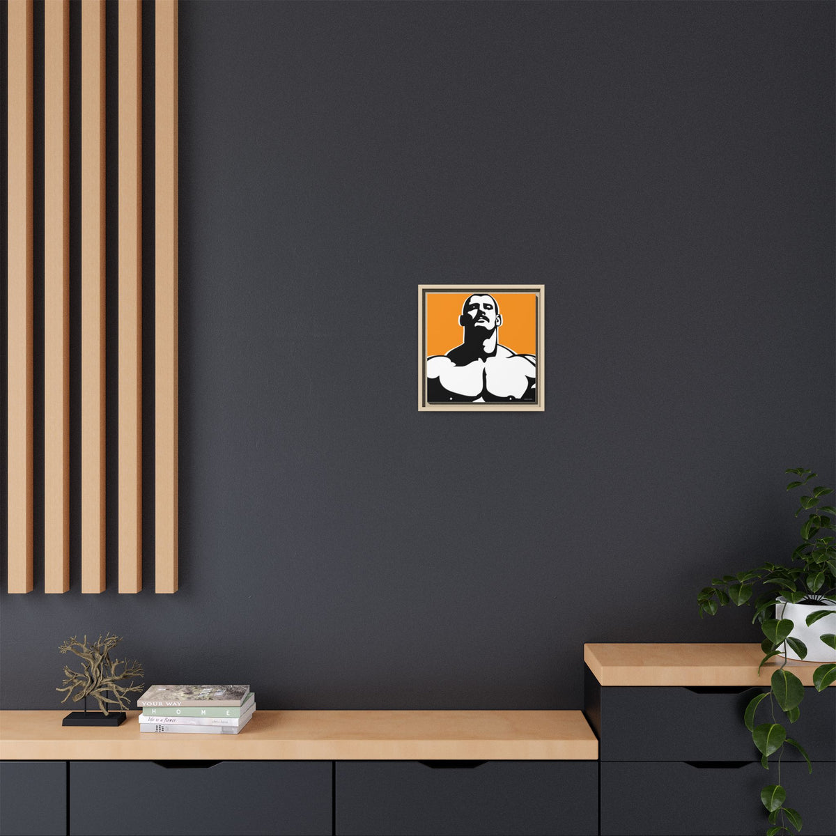 Stache, Giclee Print on Matte Canvas, Framed (Multi-color)