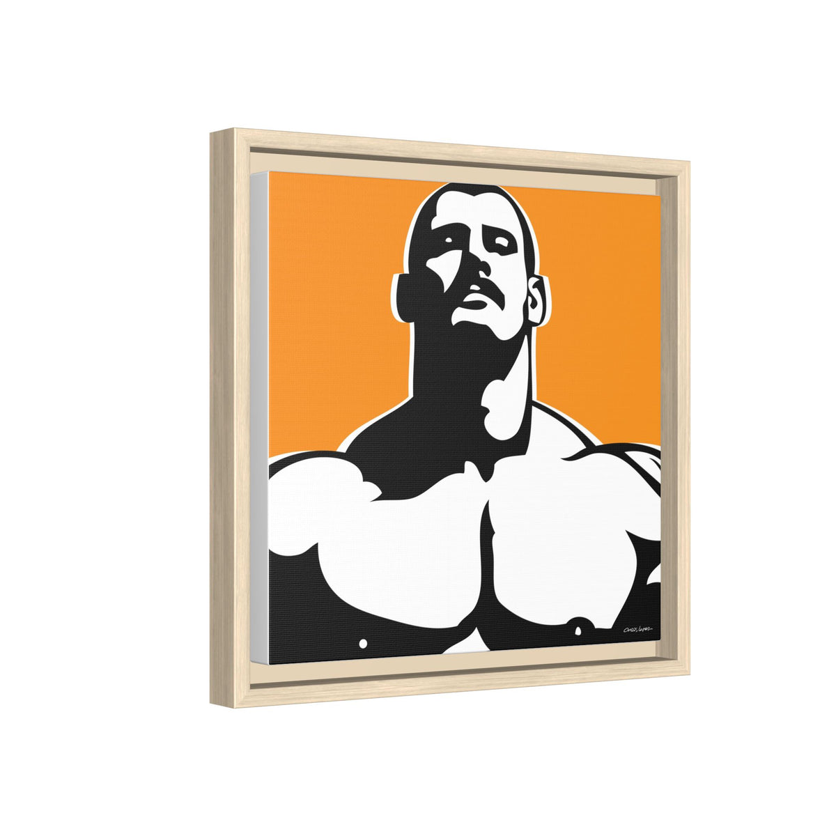 Stache, Giclee Print on Matte Canvas, Framed (Multi-color)