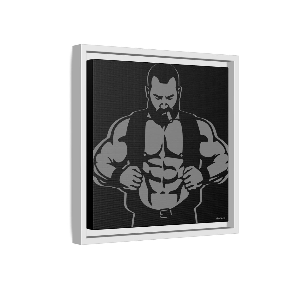 Leather Vest, Giclee Print on Matte Canvas, Framed (Multi-color)