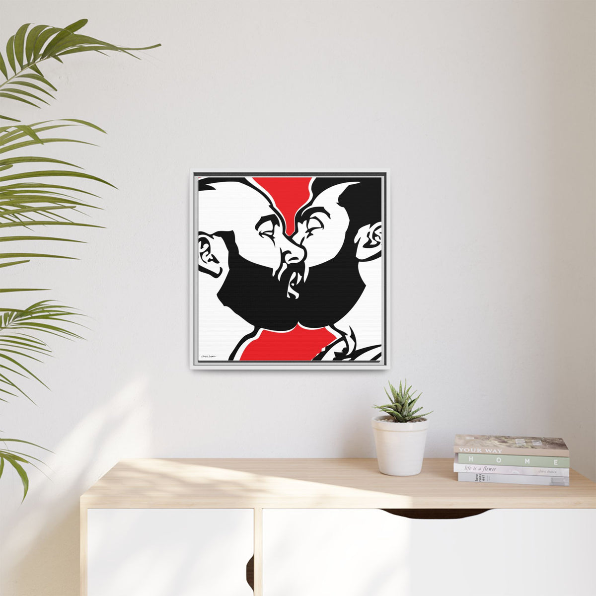 Love is Love, Giclee Print on Matte Canvas, Framed (Multi-color)